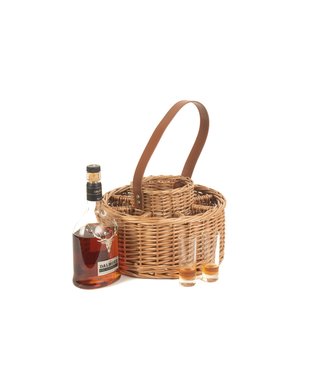Whisky mand  'Harmony'  Rond - Leuke Whisky Set -  Met Whiskey Glazen -  Schoudertas  - Whisky Houder -  14x17x36cm